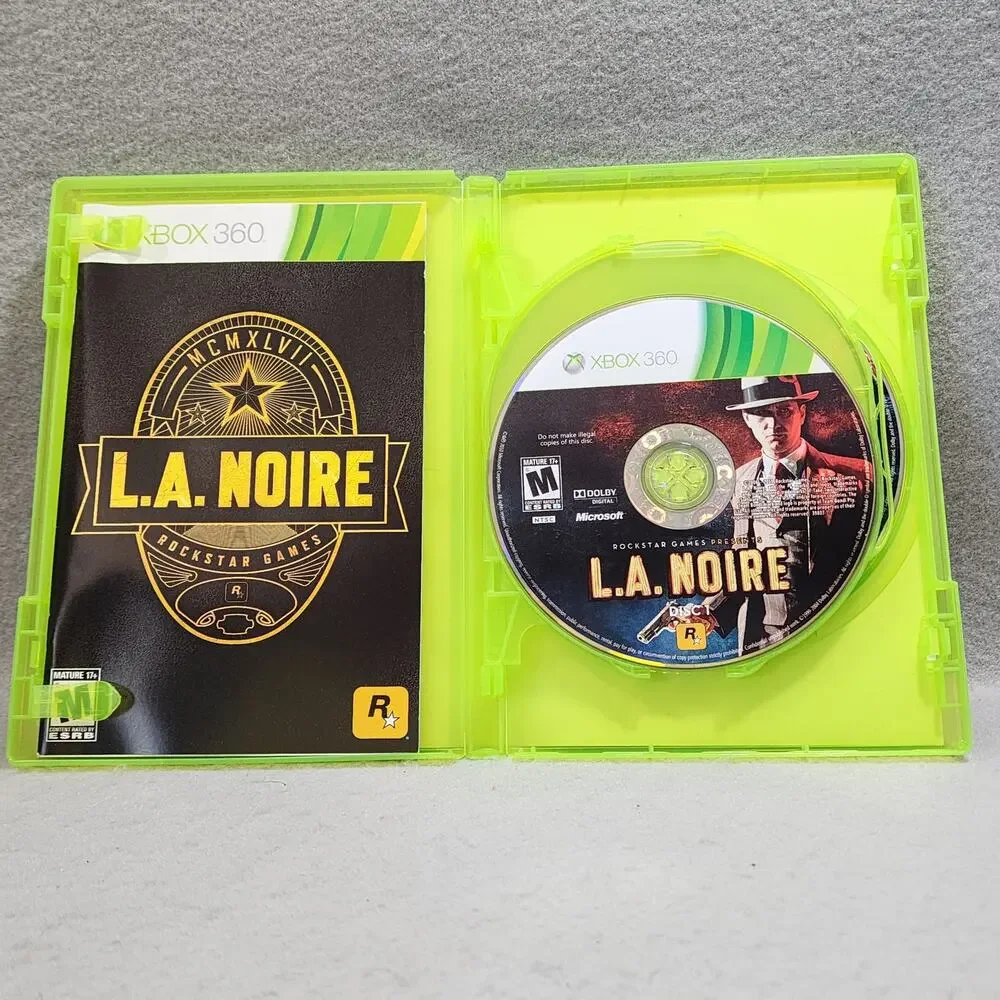 LA Noire (Microsoft Xbox 360, 2011) 3-Disc Complete Game-ROCKSTAR Games Untested